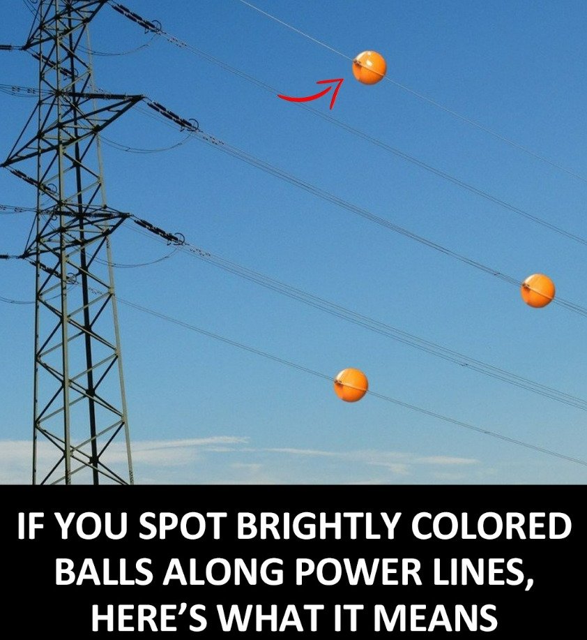 The Reason Behind Those Brightly Colored Balls Along Power Lines