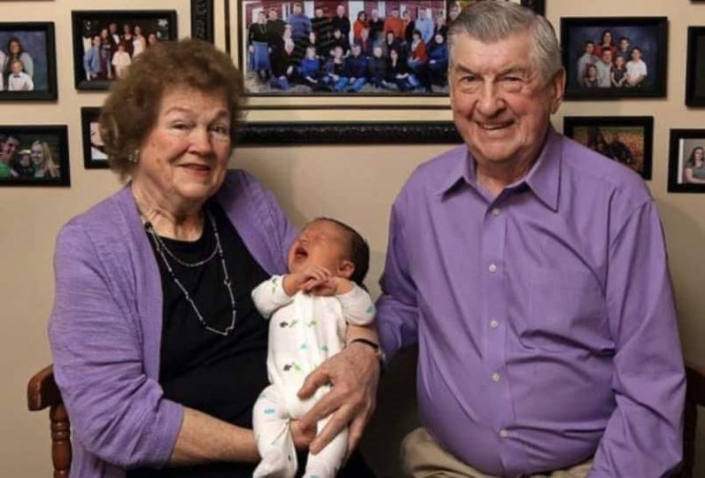 Four generations together under one roof. Their family photo will astound you.