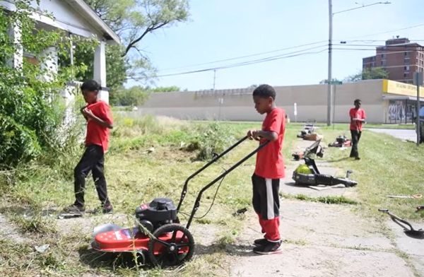 Kid brothers start their own business mowing dozens of lawns in their community